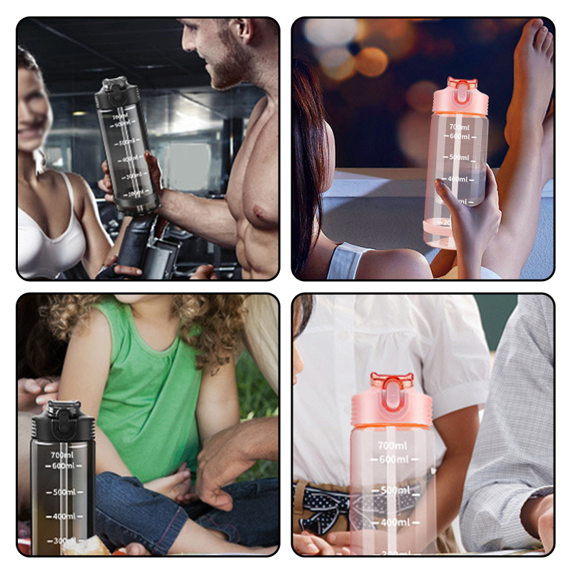 700ML Portable Leak-proof Large-capacity Water Bottle with Straw - Image 9