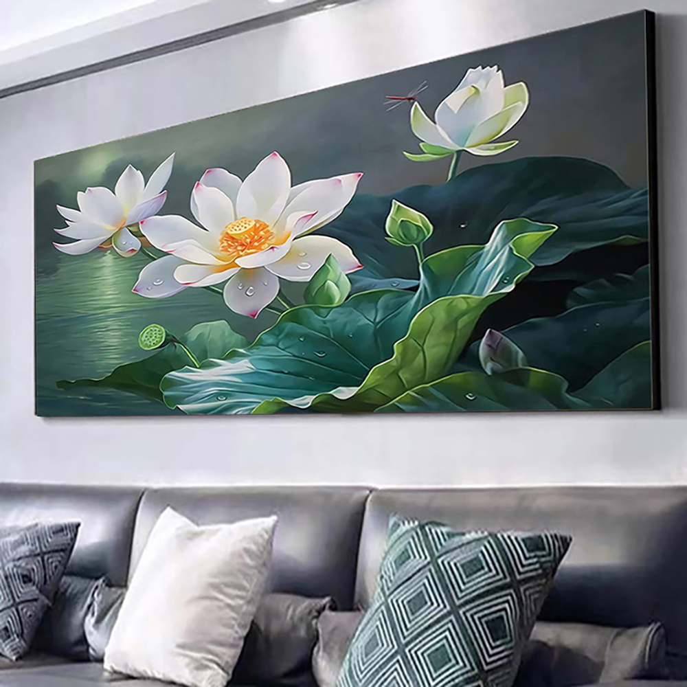 5D DIY Beautiful Lotus Full Diamond Painting Kit - Image 3