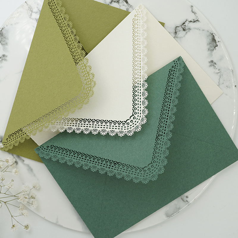 5pcs/lot Triangle Envelope Carving Lace Business Supplies Envelopes