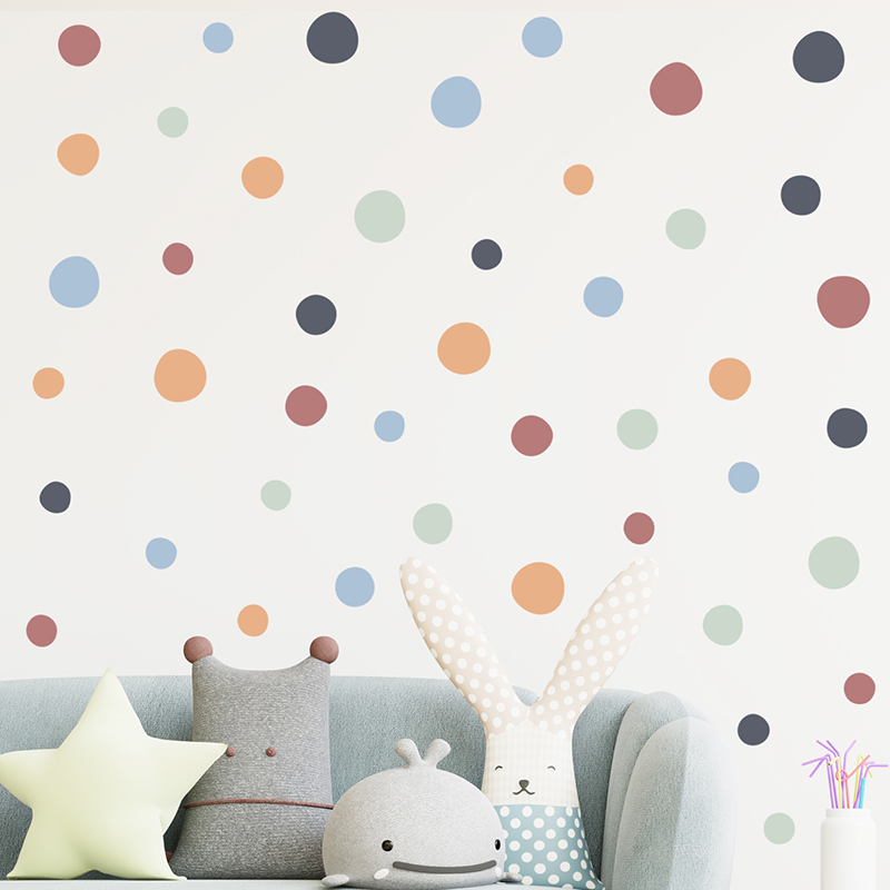 Polka Dots Irregular Circle Pattern Set Wall Stickers - Image 2