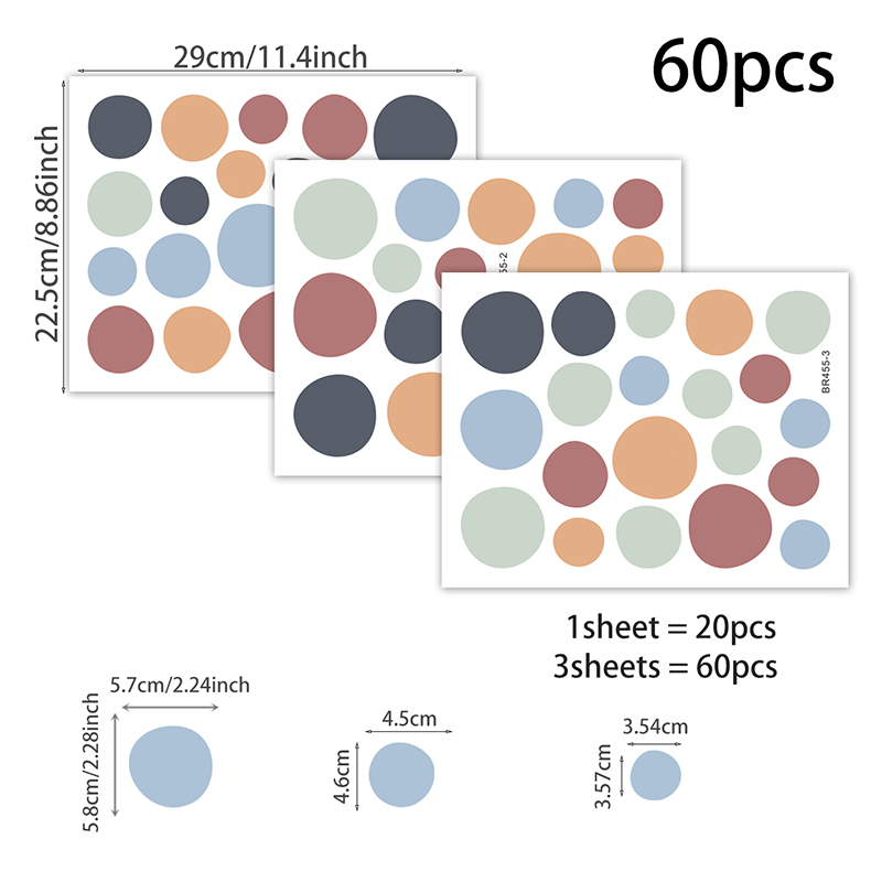 Polka Dots Irregular Circle Pattern Set Wall Stickers - Image 5