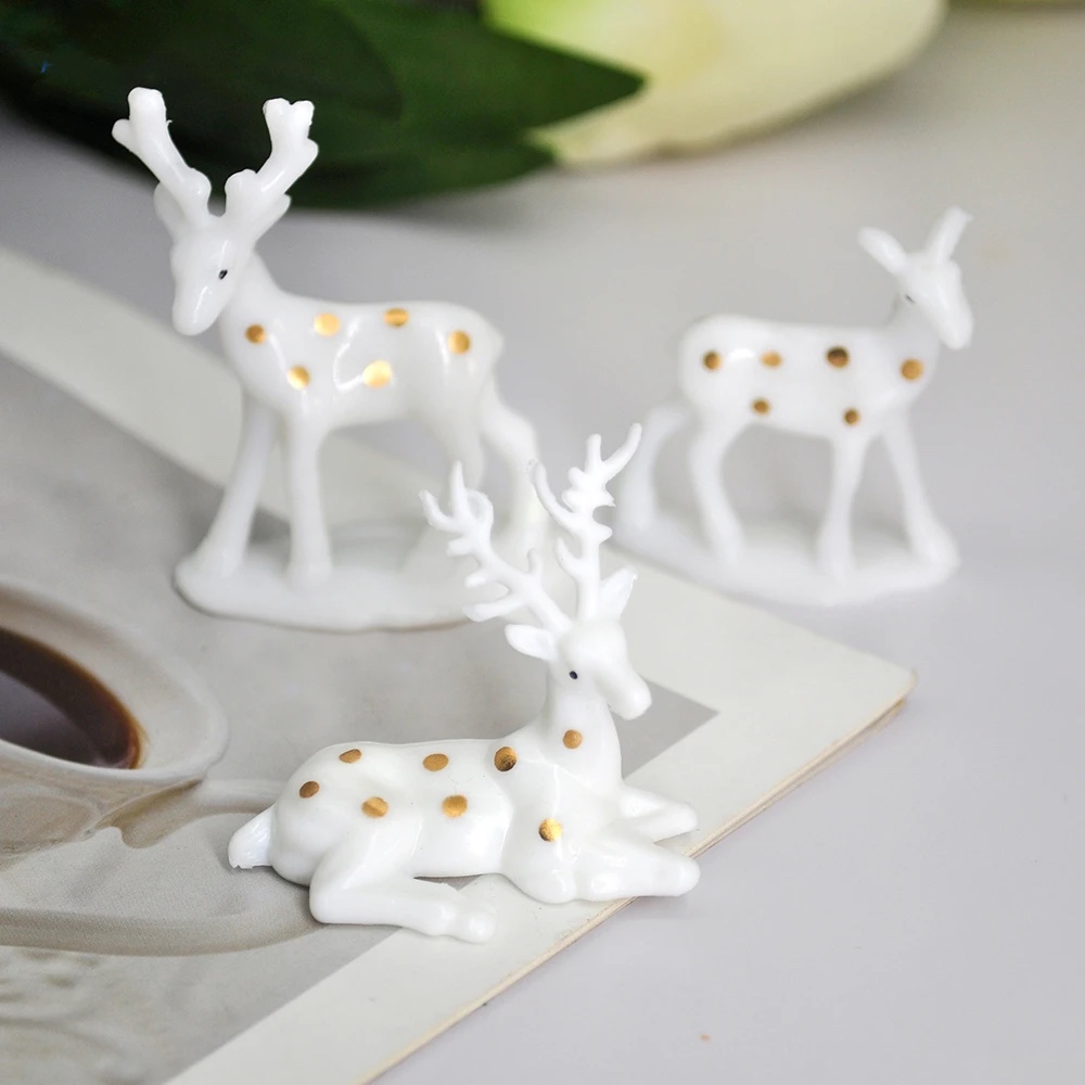 3pcs White Reindeer Christmas Decorations