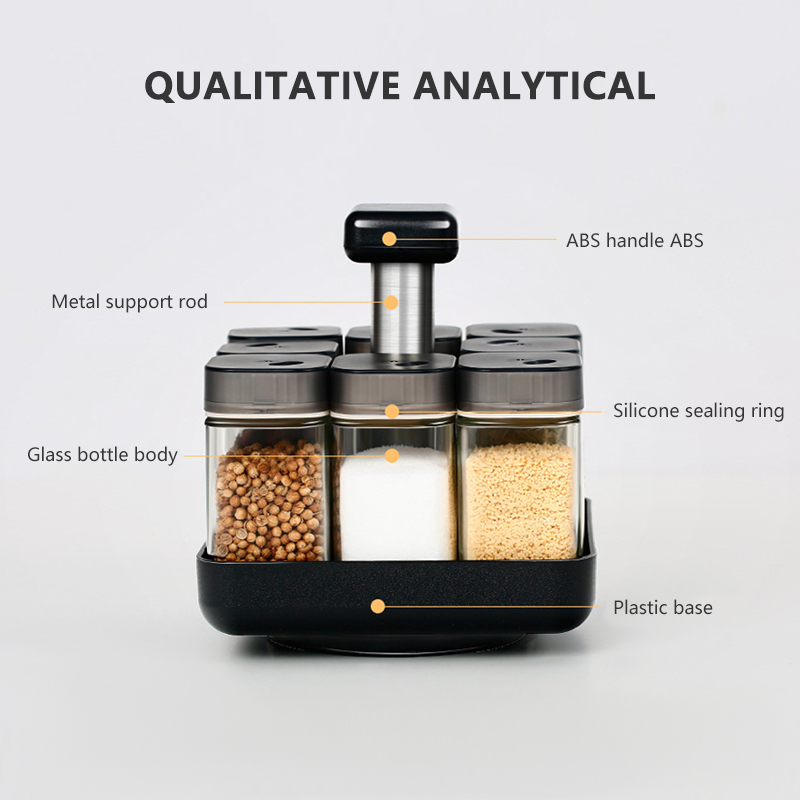 8Pcs Kitchen Spice Jar Glass Organizer - Image 4