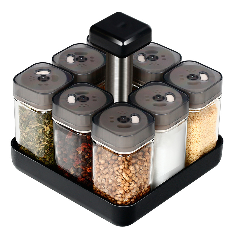 8Pcs Kitchen Spice Jar Glass Organizer - Image 6