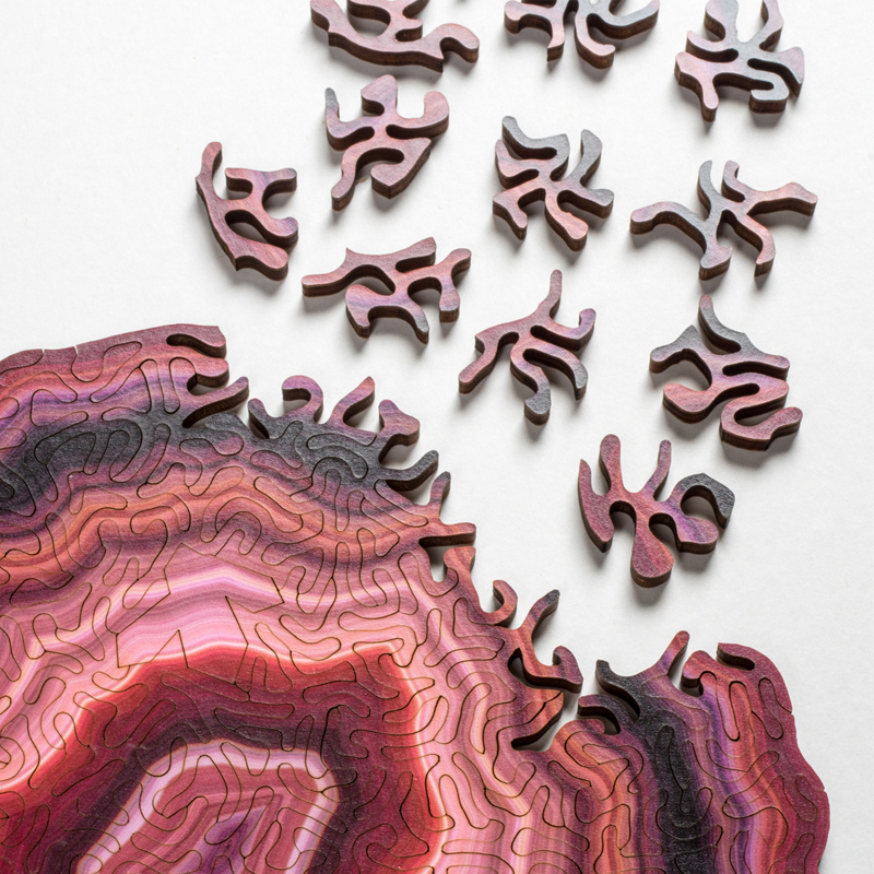 High Difficulty Level Irregular Shape Agate Wooden Jigsaw Puzzle - Image 2