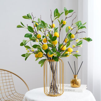 Artificial Lemon Branch Fresh Fake Flower for Home Decoration