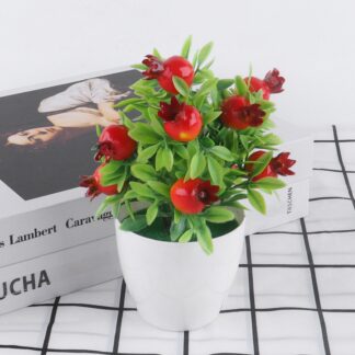 Artificial Plant Bonsai Pomegranate Fruit Tree