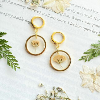 Baby Breath Real Gypsophila Resin Earrings