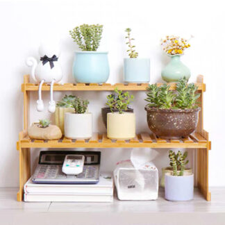 Bamboo Flower Display Stand Rack