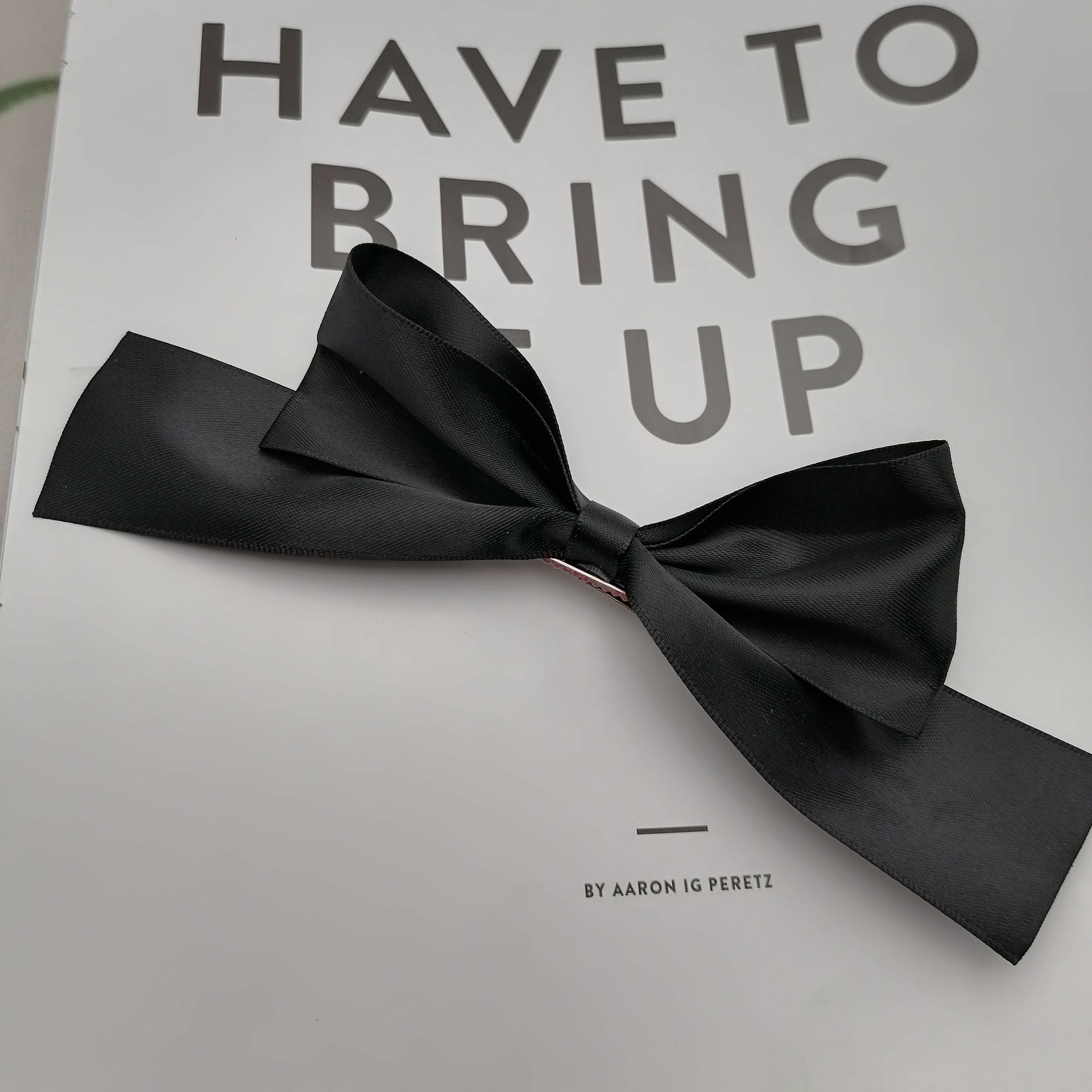 Black White Ribbon Hair Bows Clips Vintage Bowknot - Image 4