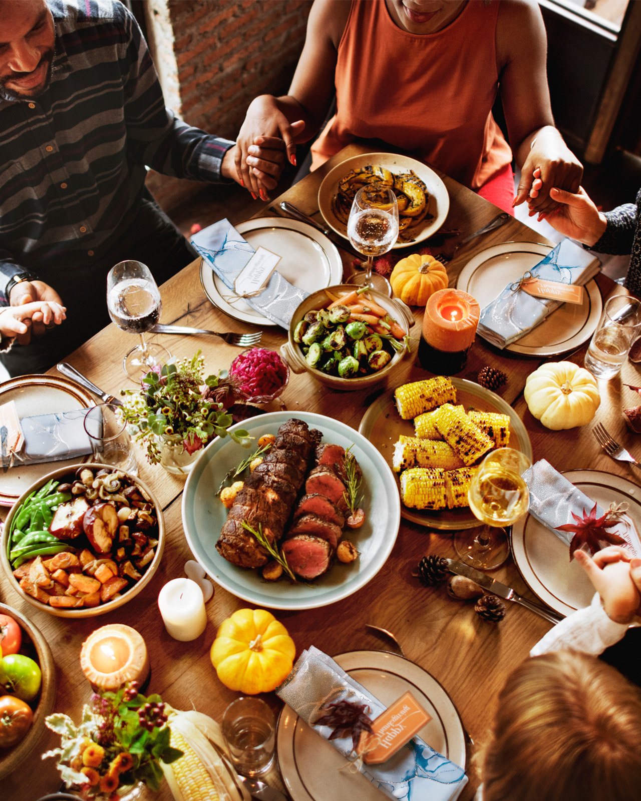 Blue Marble Texture Napkins Cloth Set - Image 3
