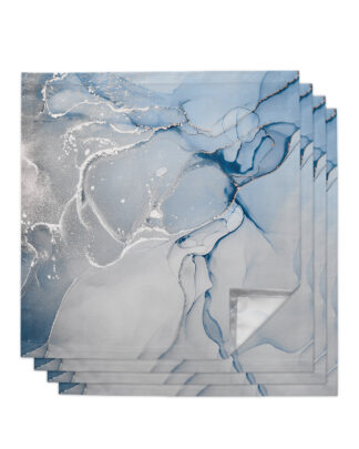 Blue Marble Texture Napkins Cloth Set