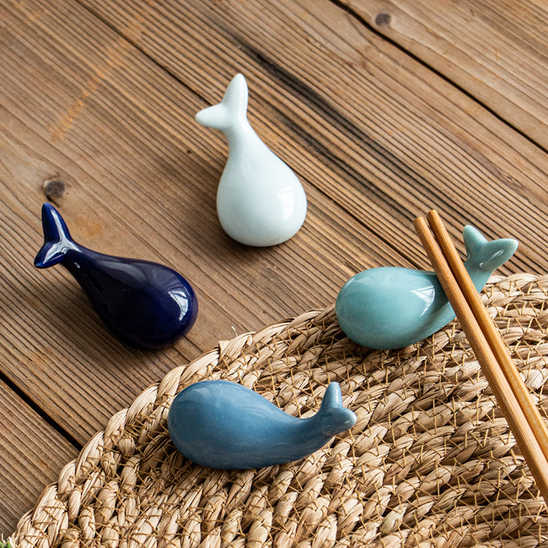 Cartoon Ceramic Chopsticks Holders Fish Whale Shape - Image 3