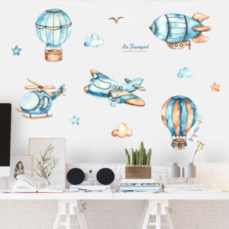 Cartoon Hot Air Balloon Wall Stickers