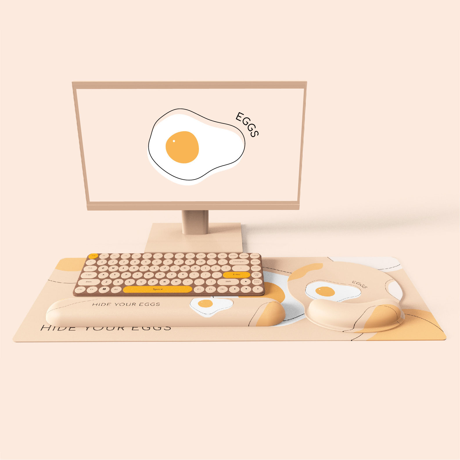 Cartoon Mouse Pad Keyboard Wrist Rest Hand Support Set - Image 4