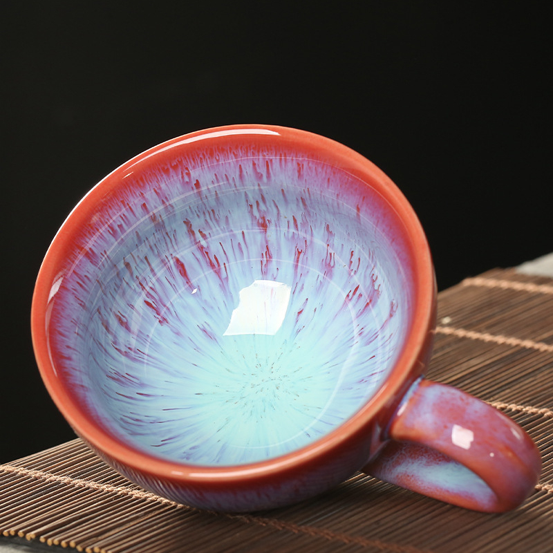 Ceramic Kiln Changed Coffee Cup and Saucer Set - Image 5