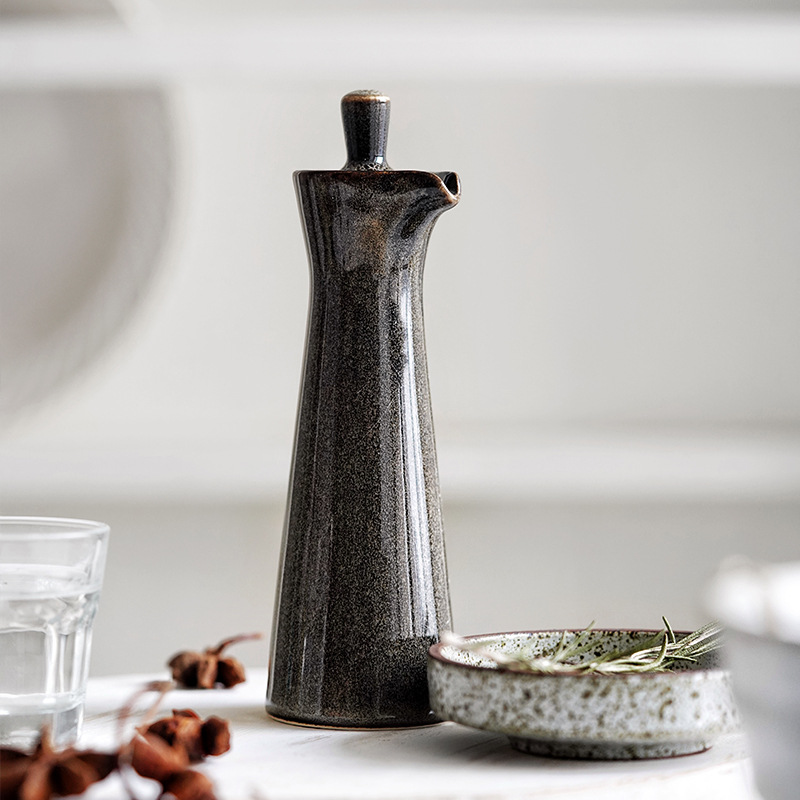 Ceramics Seasoning Bottle with Cover Liquid Condiment Storage Jar - Image 4