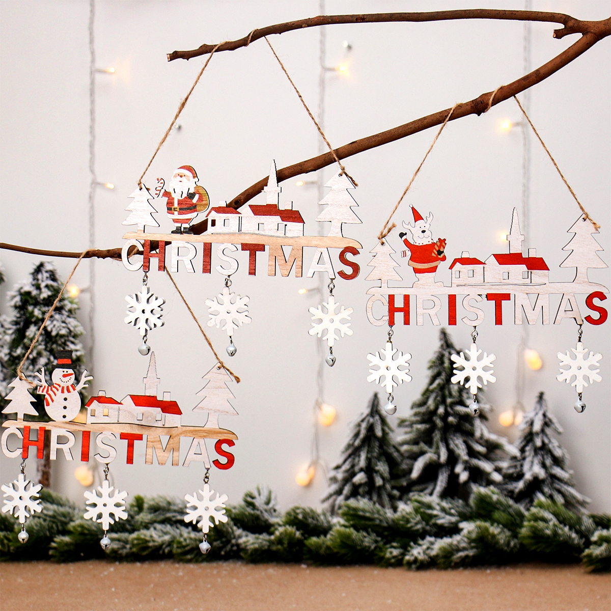 Christmas Santa Claus Wooden Hanging Decoration - Image 3