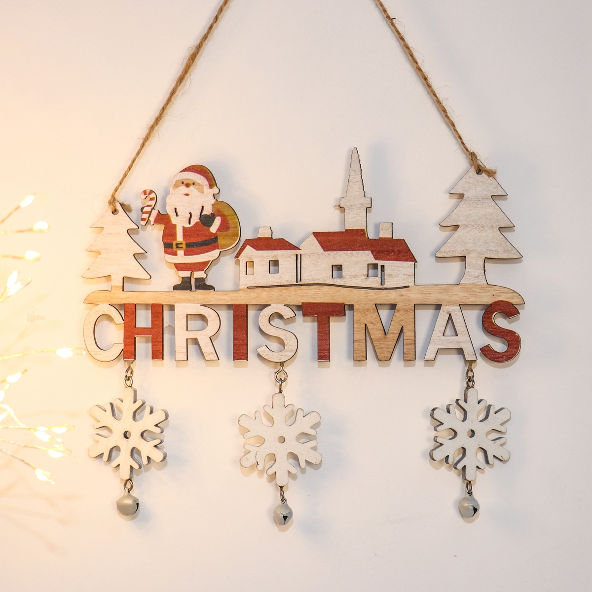 Christmas Santa Claus Wooden Hanging Decoration