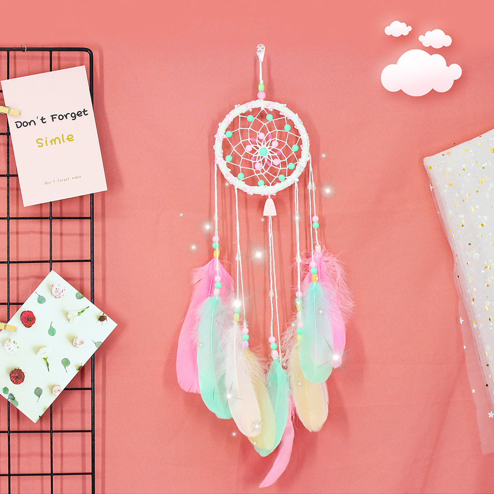 Colorful Bead Feather Dream Catcher