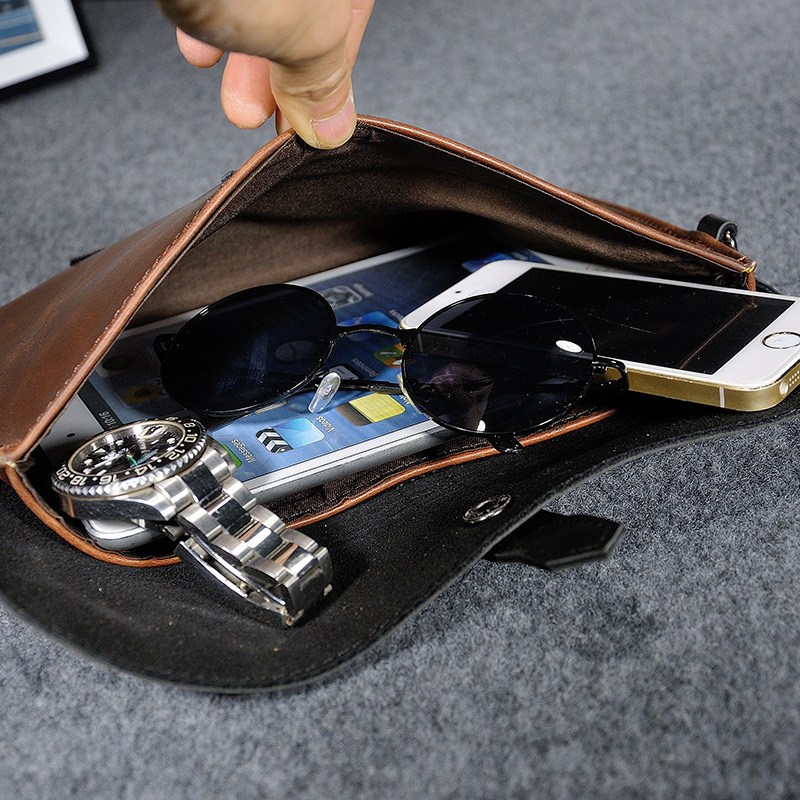 Vintage Horse Leather Men Handbag Envelope Clutch - Image 4