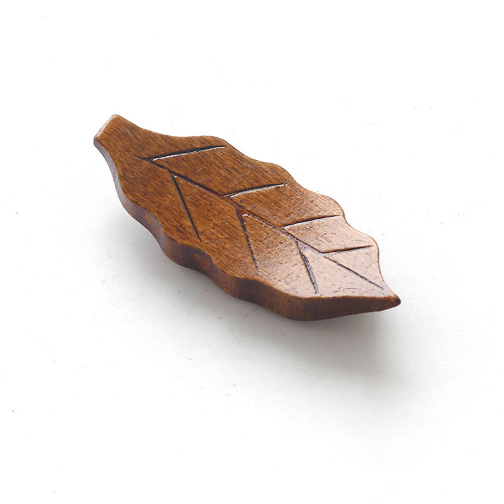 Creative Leaf Shape Wooden Chopsticks Holder - Image 2