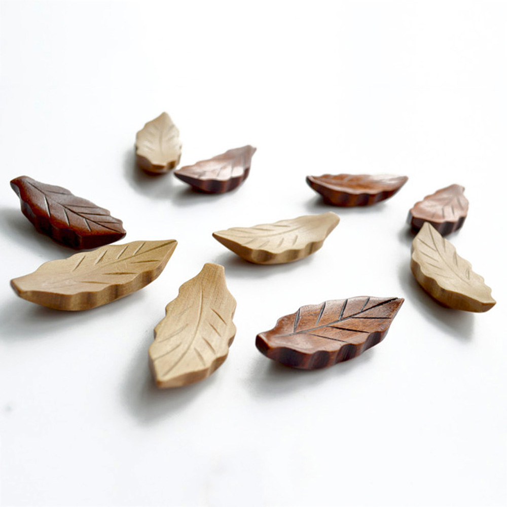Creative Leaf Shape Wooden Chopsticks Holder - Image 5