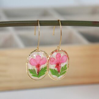 Creative Real Cute Dried Flowers Earrings Jewelry
