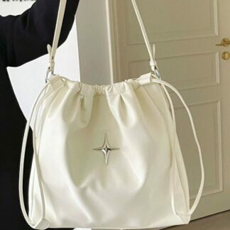 Cross High-capacity Drawstring Bags, Beige