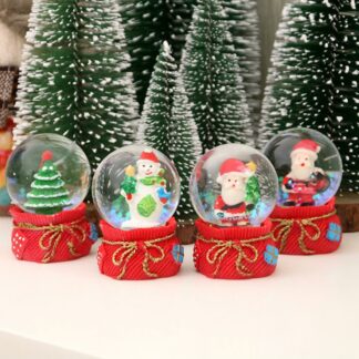 4PCS Cute Mini Snowman Snow Globe Glass Ball Realistic Shape