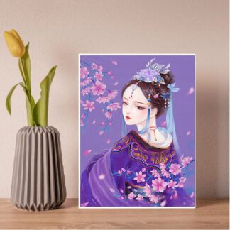 DIY 5D Ancient Costume Purple Dress Girl Diamond Painting
