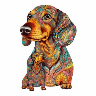 300PCS Dachshund Dog Colorful DIY Wooden Jigsaw Puzzle