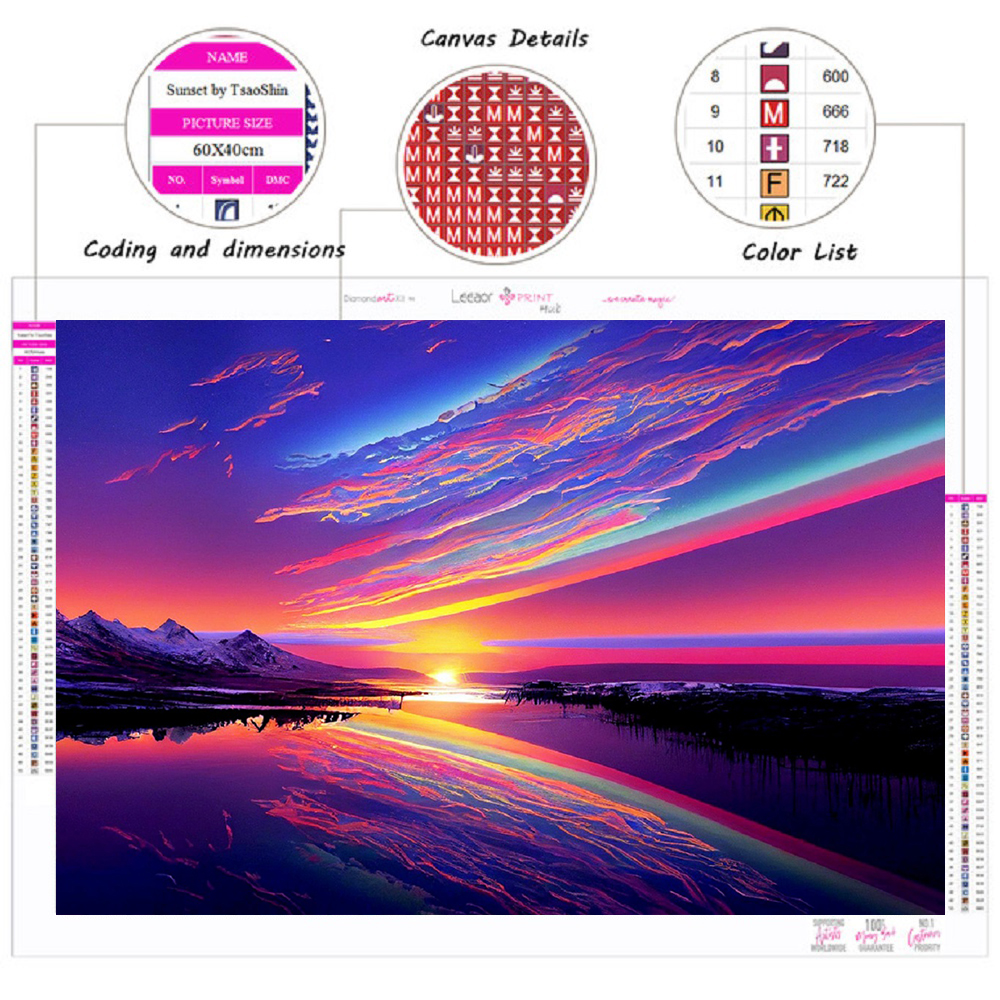 Kaleidoscope Sky Sea Mountain Diamond Art Painting - Image 3