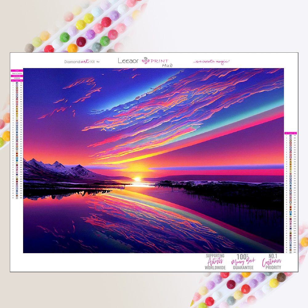 Kaleidoscope Sky Sea Mountain Diamond Art Painting