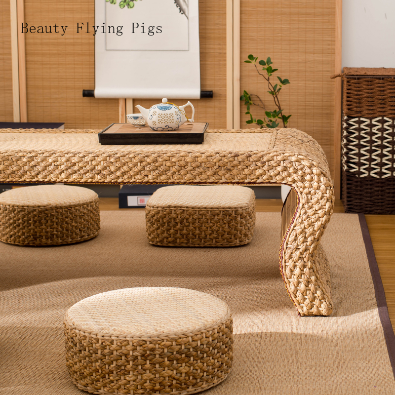 Decorative Round Rattan Tatami Sitting Cushion Meditation Mat - Image 2