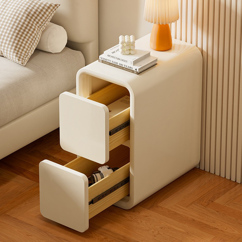 Drawer Nordic Nightstand Modern Minimalist White - Image 2
