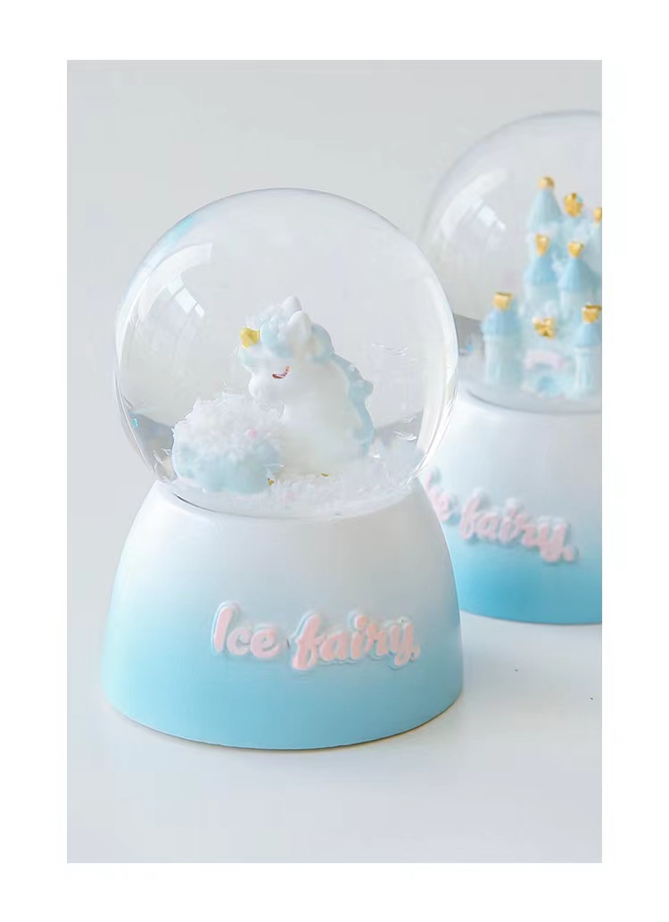 Dream Girl's Romantic And Beautiful Luminous Castle Sequins Automatic Snow Crystal Ball - Image 4