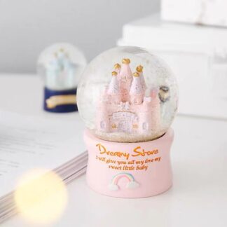 Dream Girl's Romantic And Beautiful Luminous Castle Sequins Automatic Snow Crystal Ball
