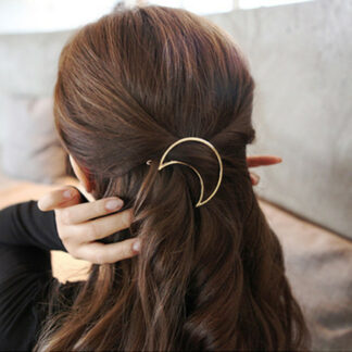 Fashion Women Round Moon Hair Clip Hairpin Barrette Hair Accessory