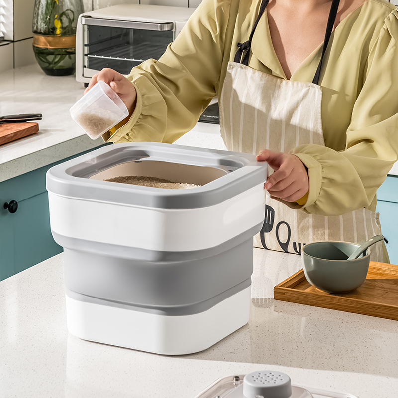 Folding Rice Bucket Household Simple Rice Box - Image 3