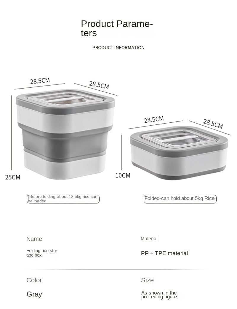 Folding Rice Bucket Household Simple Rice Box - Image 6