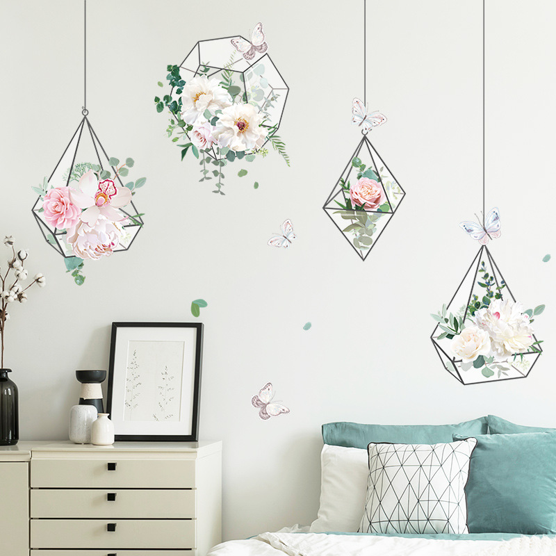 Fresh Flowers Hanging Basket Wall Stickers - Image 5