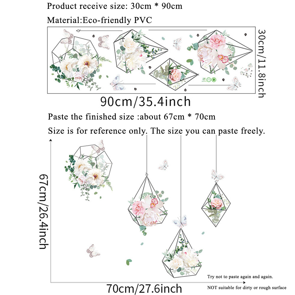 Fresh Flowers Hanging Basket Wall Stickers - Image 6