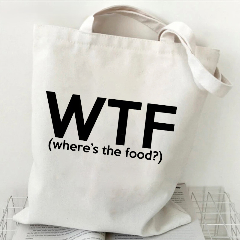 Funny WTF Where's The Food Tote Bags - Image 2