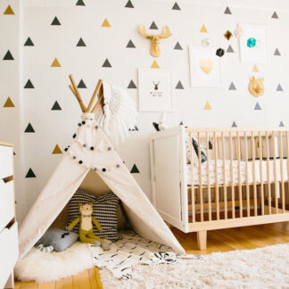 Little Triangles Wall Sticker For Kids Room, 34PCS