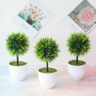 1 Pcs Artificial Green Plants Phoenix Potted Simulation Grass Ball