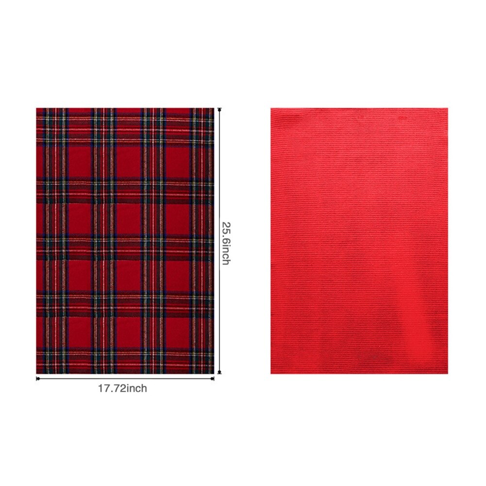 4PCS Christmas Plaid Cotton Table Napkins with Napkin Ring Pocket Handkerchief For Christmas Party Decor - Image 9