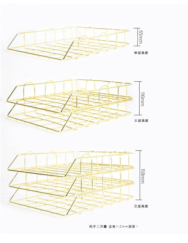 Gold Metal File Tray Desk Accessorie - Image 6