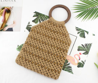 Woven Bag New Design Beaded Cotton Rope Bag