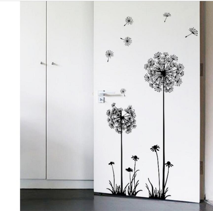 Hot Black Dandelion Art Wall Stickers - Image 2